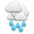 Mostly cloudy with rain